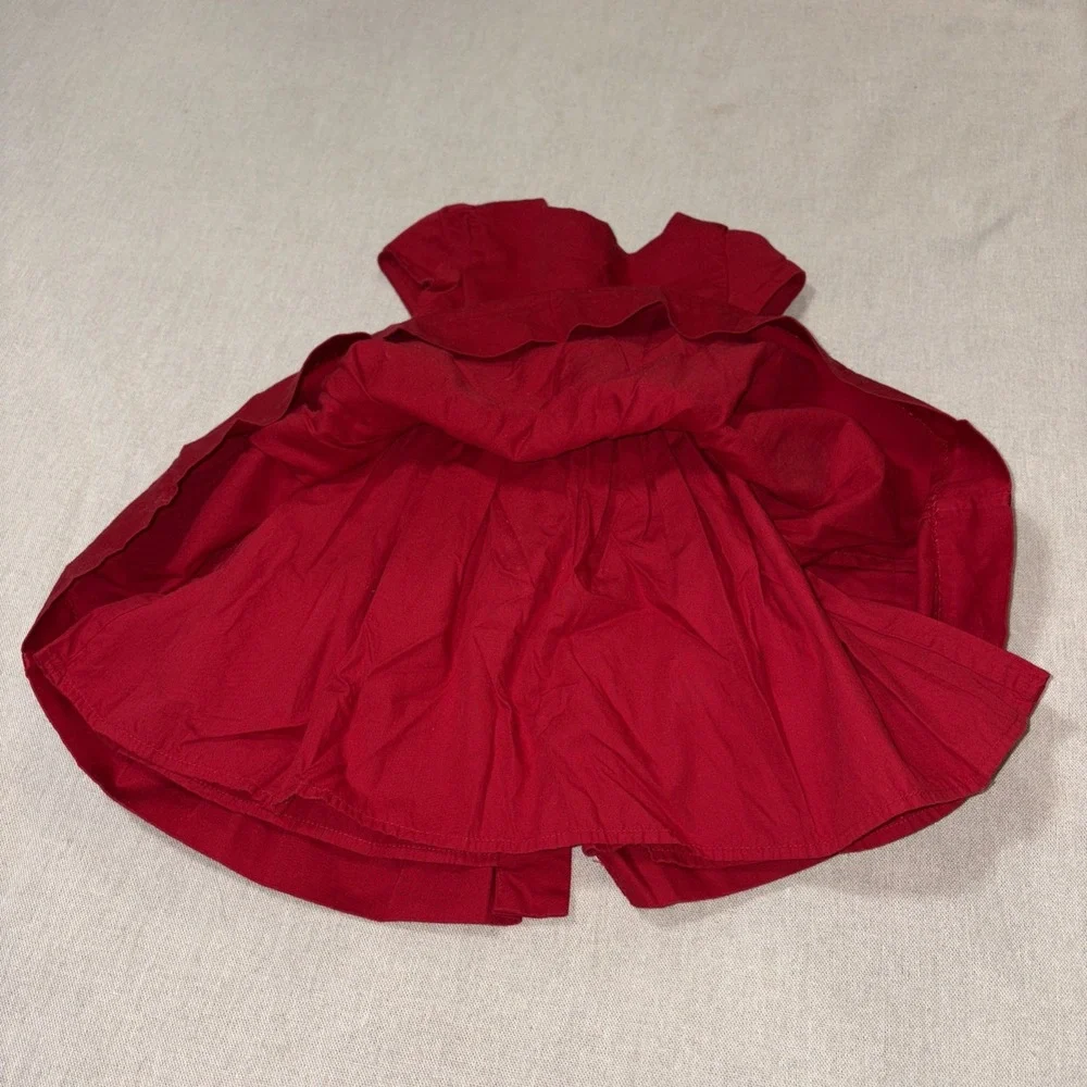 Ralph Lauren Girl's 2pc Red Dress with Plaid Belt‎ Sz 12M Christmas Hollidays